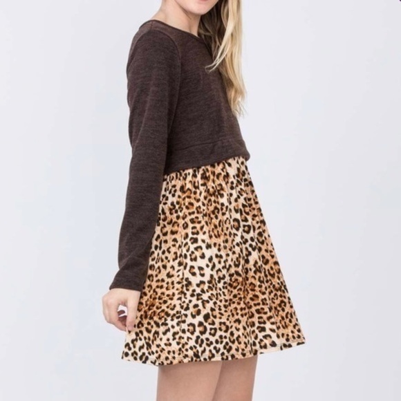 EGS BY ELOGES Brown Leopard Dress Small - Picture 2 of 12